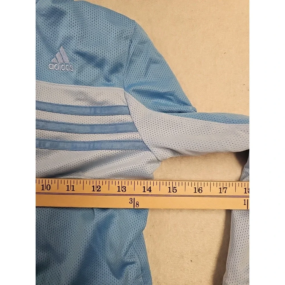 Adidas Girl's Blue  Lightweight Zip Up‎ Jacket Size 5 Long Sleeve